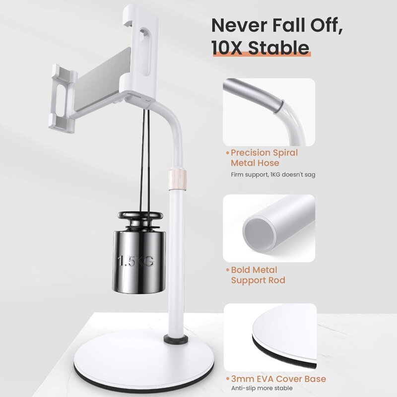 Suport ajustabil de birou pentru iPad, telefon Lisen, negru