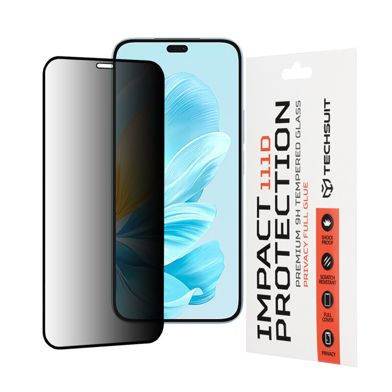 Folie sticla Honor 200 Lite Techsuit 111D Privacy Full Glue, negru