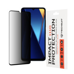 Folie sticla Xiaomi Poco C65 Techsuit 111D Privacy Full Glue, negru