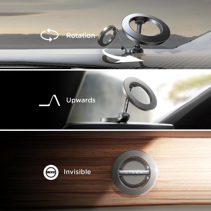 Suport auto de telefon MagSafe Lisen, negru, YL0224010003