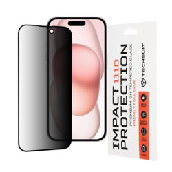 Folie sticla iPhone 15 Techsuit 111D Privacy Full Glue, negru