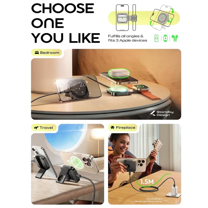 Incarcator MagSafe iPhone, Apple Watch Lisen, YL0324100013