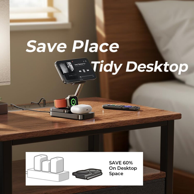 Statie incarcare wireless 3in1 telefon Lisen, 15W, YL0424010003