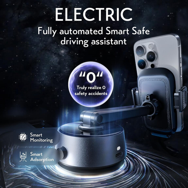 Suport telefon auto electric cu prindere de bord Lisen, A680