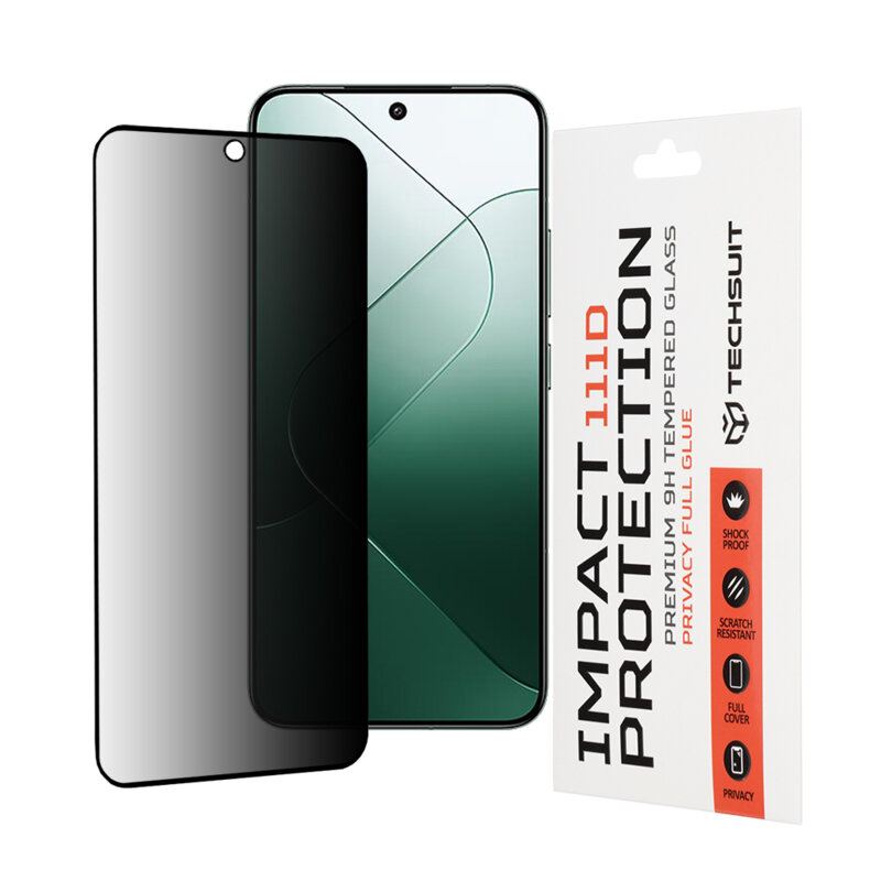 Folie sticla Xiaomi 14 Techsuit 111D Privacy Full Glue, negru