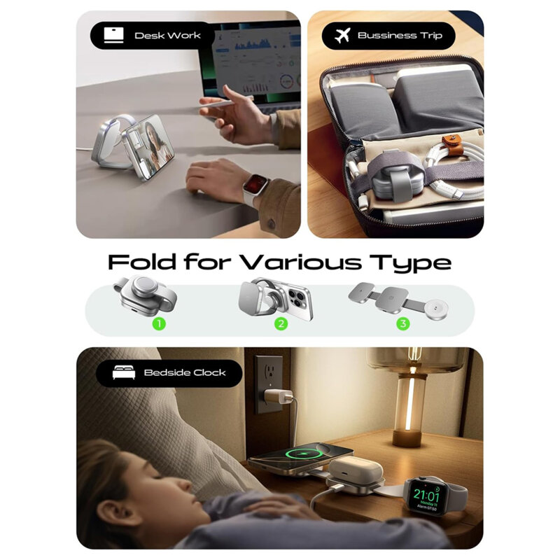 Statie incarcare wireless Qi2, 15W, Lisen, gri, YL0424040001