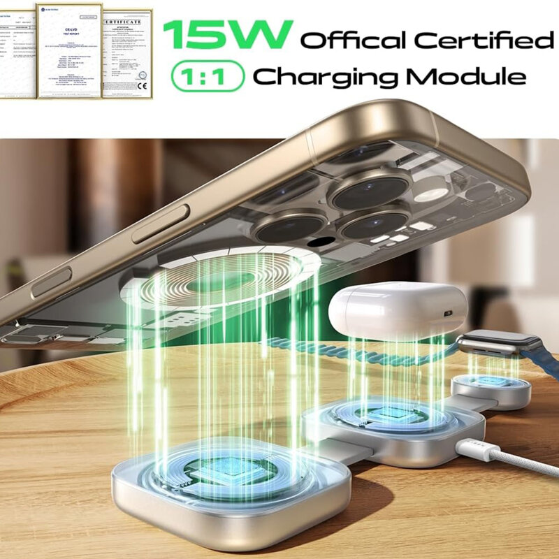 Statie incarcare wireless Qi2, 15W, Lisen, gri, YL0424040001