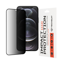 Folie sticla iPhone 12 Pro Techsuit 111D Privacy Full Glue, negru