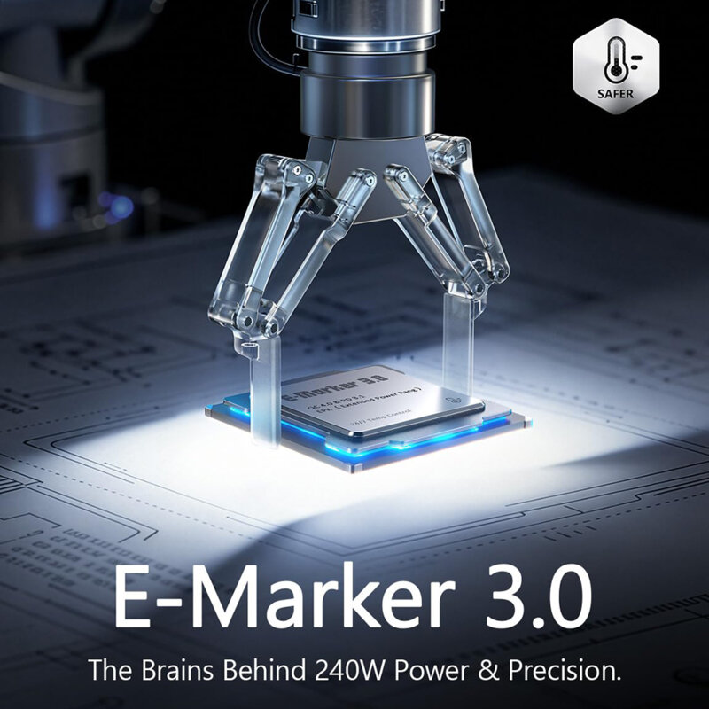 [Pachet 2x] Cablu de date Type-C la Type-C Lisen, 240W, 2m, bleumarin