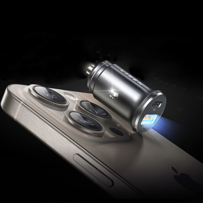 Incarcator auto USB, Type-C cu cablu USB-C Lisen, YL0223080047