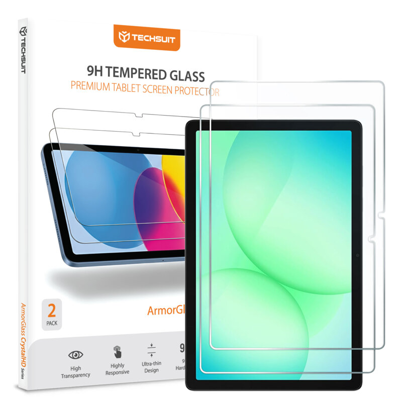 [Pachet 2x] Folie sticla Samsung Galaxy Tab A11 Plus Techsuit ArmorGlass CrystalHD, transparenta