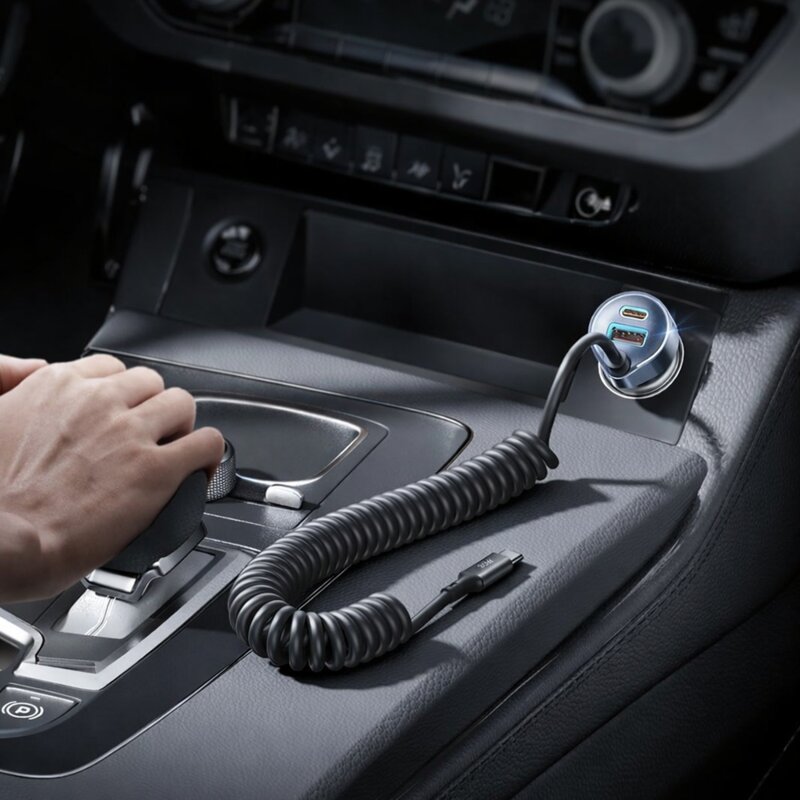 Incarcator auto Fast Charge cu cablu tip C Lisen, YL0223120020