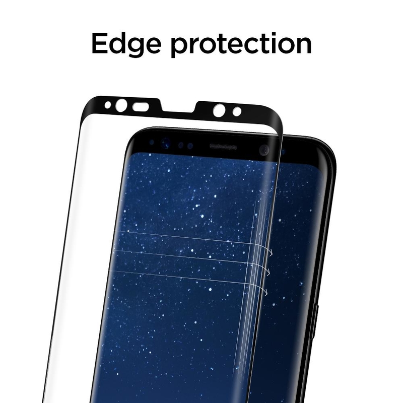Folie Samsung Galaxy S8 Spigen GLAS.tR FullCover 9H - Negru