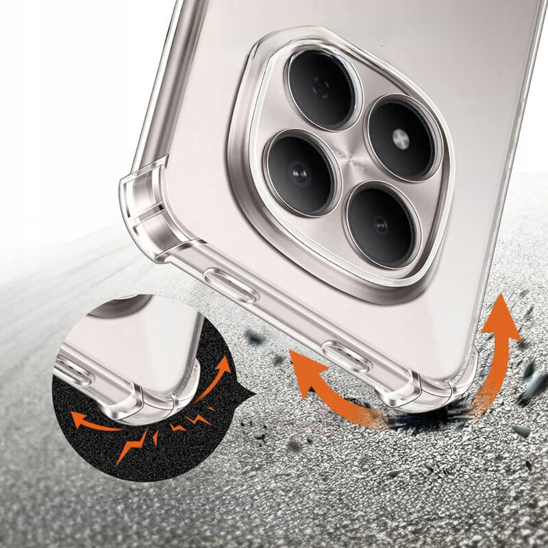 Husa Xiaomi Redmi Note 15 Pro 5G Techsuit Shockproof Clear Silicone, transparenta