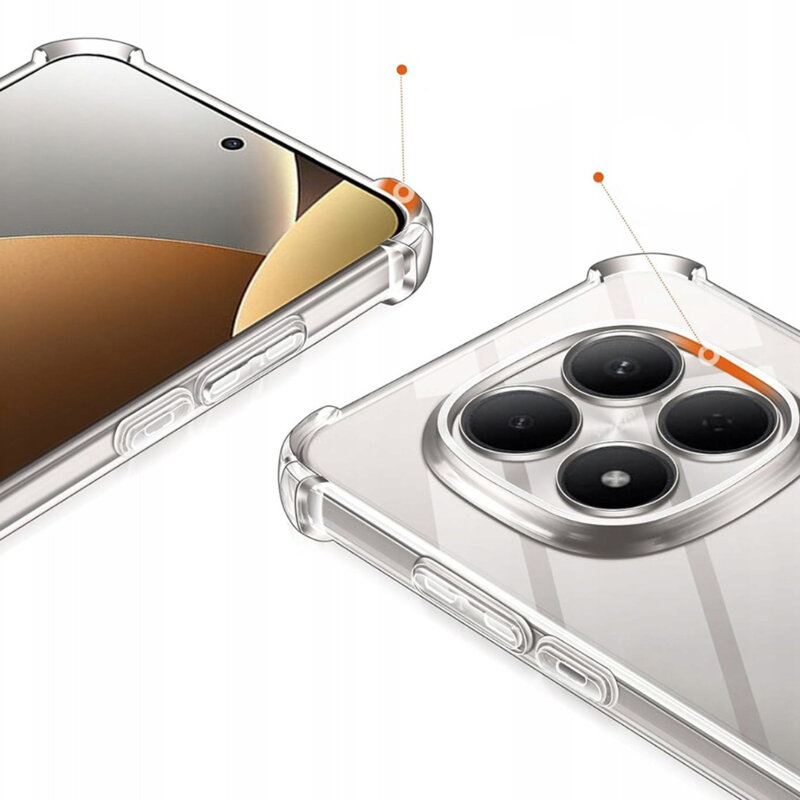 Husa Xiaomi Redmi Note 15 Pro 5G Techsuit Shockproof Clear Silicone, transparenta