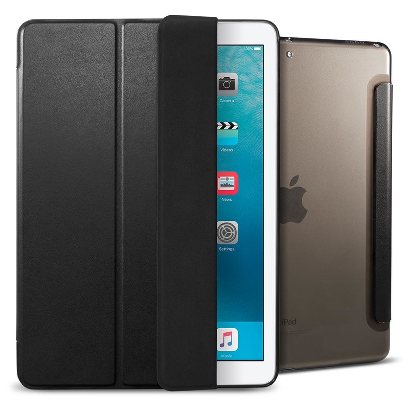 Husa Apple iPad 9.7 inch 2017, iPad 9.7 inch 2018 Flip Spigen Smart Fold - Negru