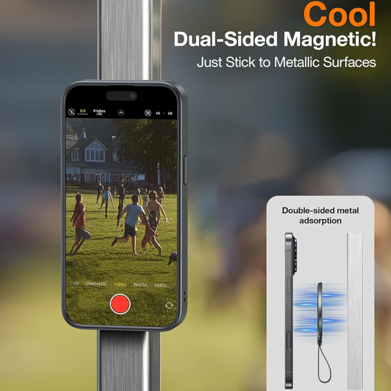 Inel magnetic 360°, suport telefon Torras Ostand, negru