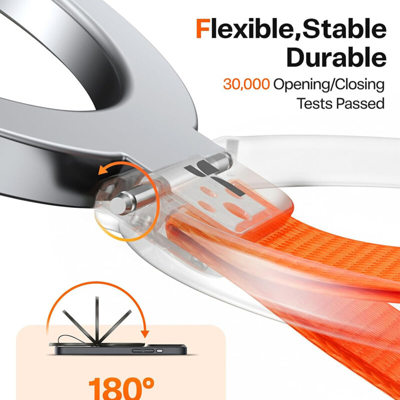 Inel magnetic 360°, suport telefon Torras Ostand, argintiu