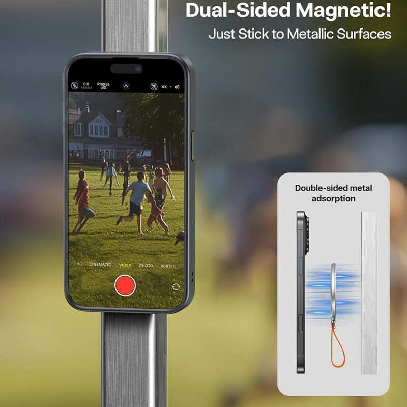Inel magnetic 360°, suport telefon Torras Ostand, argintiu