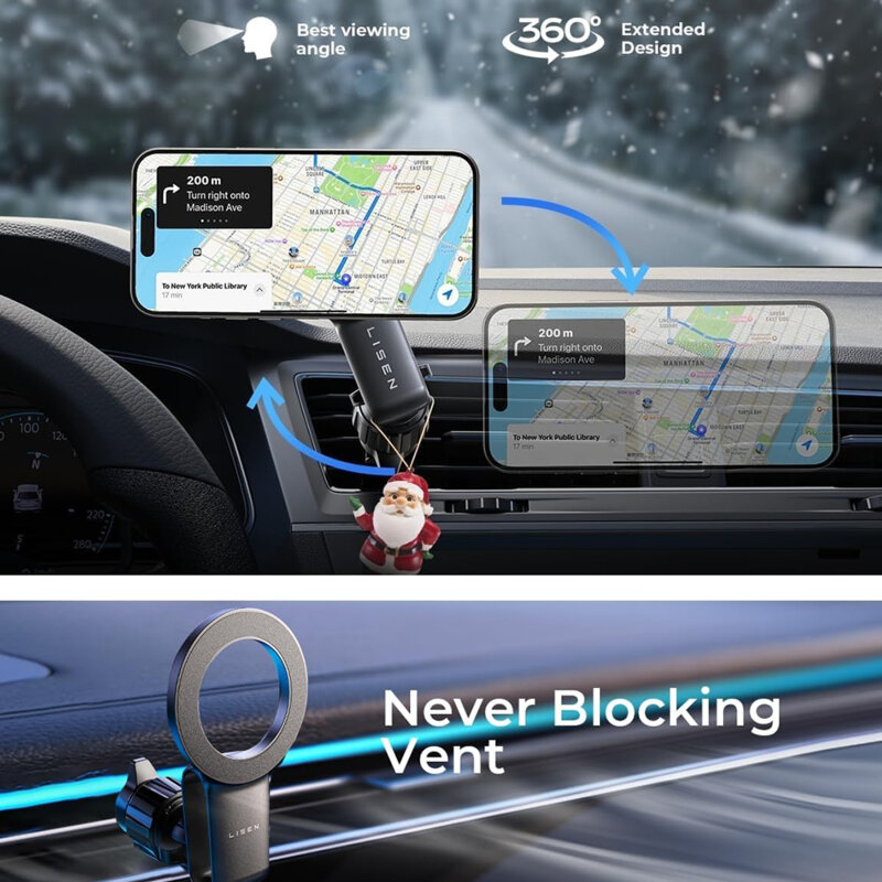 Suport de telefon auto magnetic, pliabil Lisen, YL0224050012