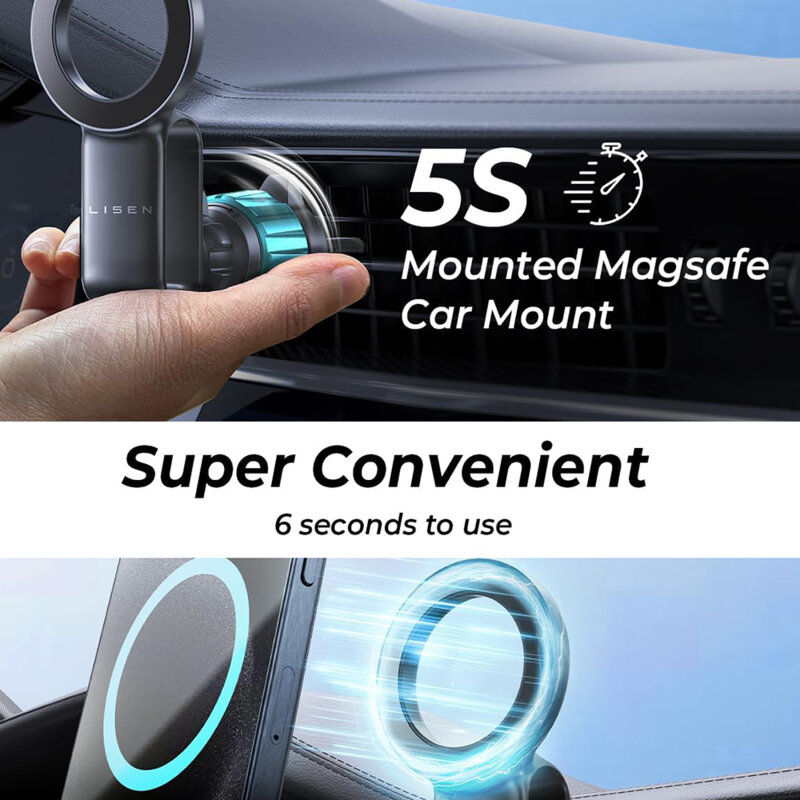 Suport de telefon auto magnetic, pliabil Lisen, YL0224050012