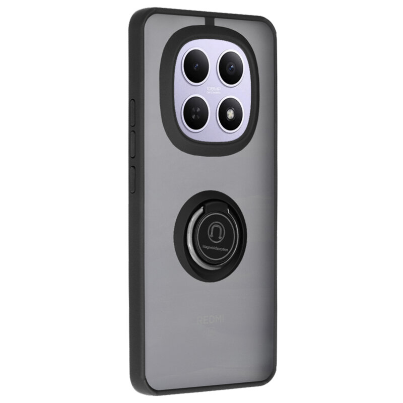 Husa Xiaomi Redmi Note 15 5G Techsuit Glinth cu inel suport stand magnetic, negru