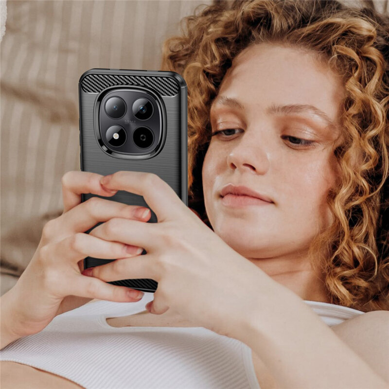 Husa Xiaomi Redmi Note 15 5G Techsuit Carbon Silicone, negru