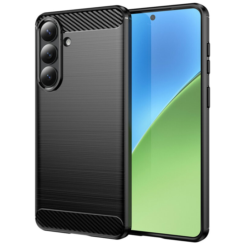 Husa Samsung Galaxy S26 Plus Techsuit Carbon Silicone, negru