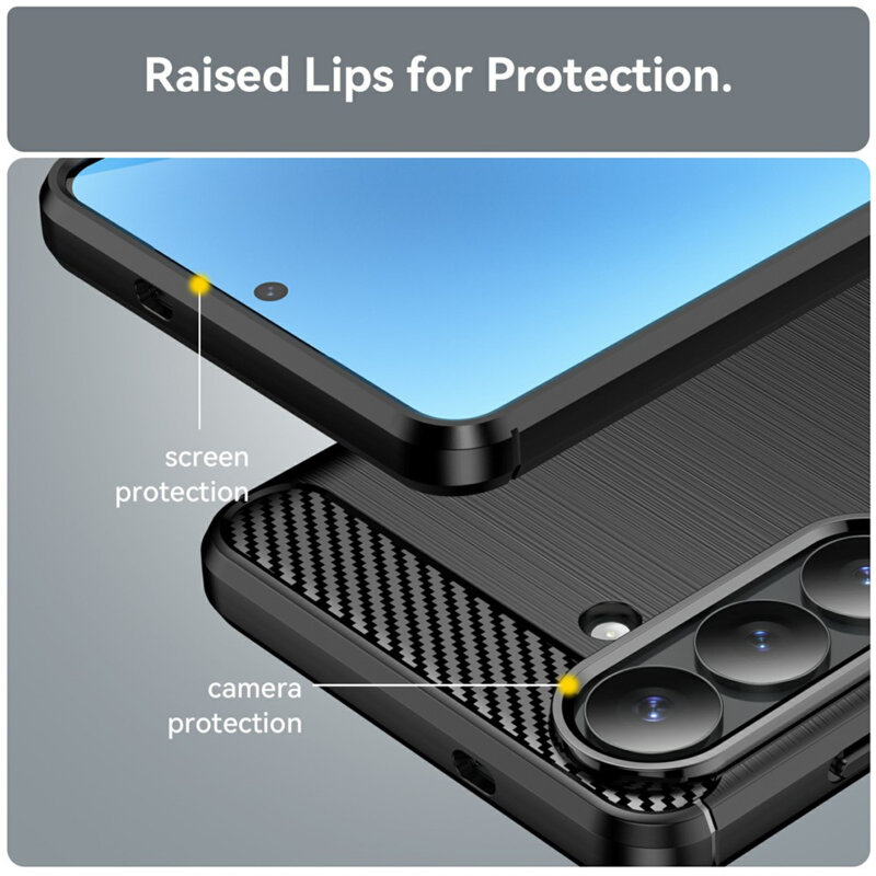 Husa Samsung Galaxy S26 Plus Techsuit Carbon Silicone, negru