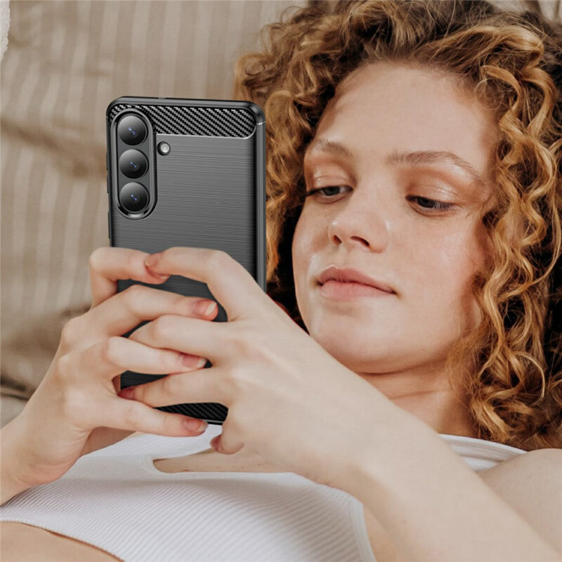 Husa Samsung Galaxy S26 Plus Techsuit Carbon Silicone, negru