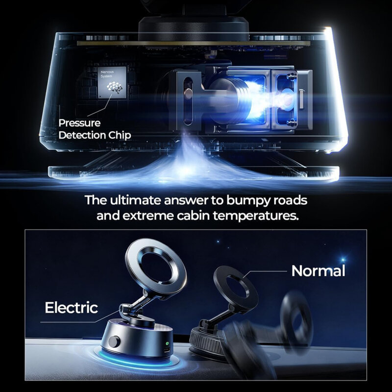 Suport telefon auto magnetic, electric Lisen, 130mAh, gri, A690