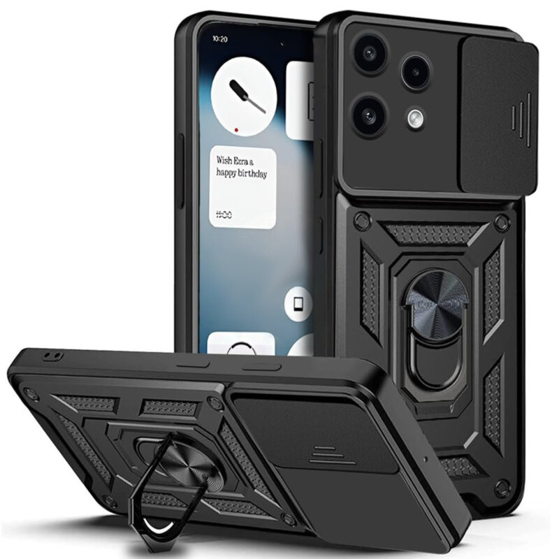 Husa Nothing Phone (3a) Lite protectie camera Techsuit CamShield Series, negru