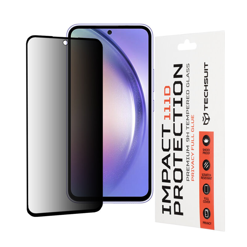 Folie sticla Samsung Galaxy A54 Techsuit 111D Privacy Full Glue, negru