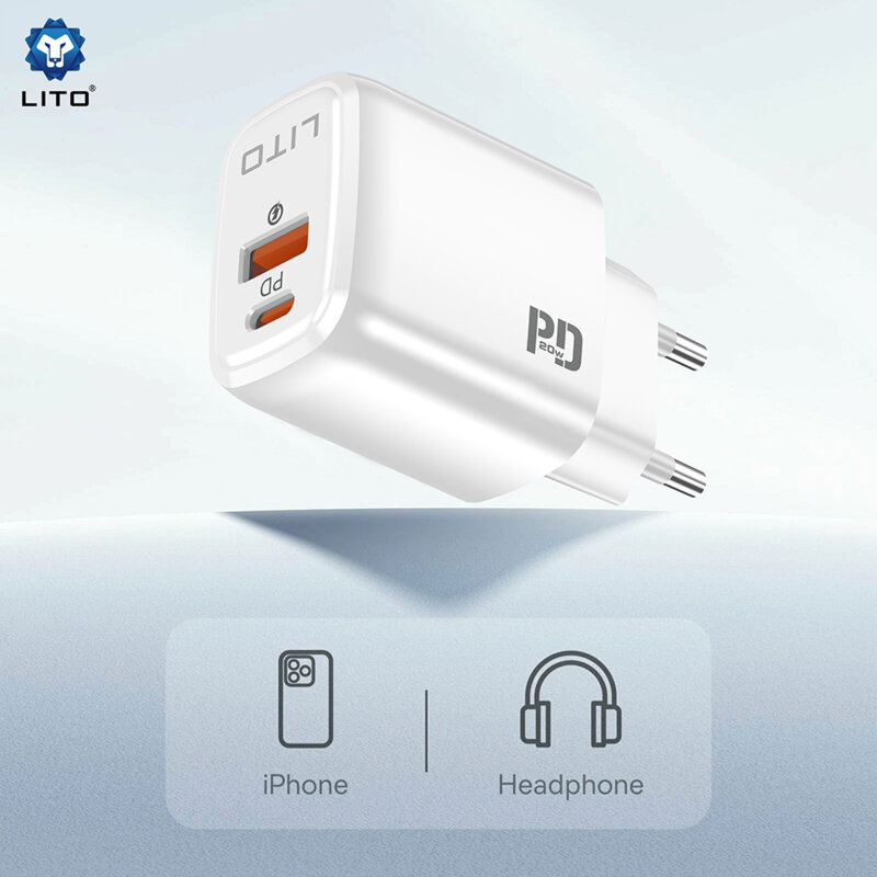 Incarcator priza Type-C, USB, PD20W, 3A Lito, alb, LC28
