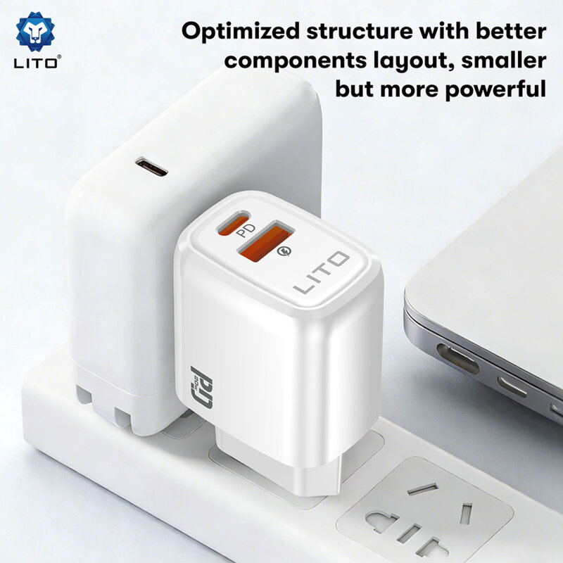 Incarcator priza Type-C, USB, PD20W, 3A Lito, alb, LC28