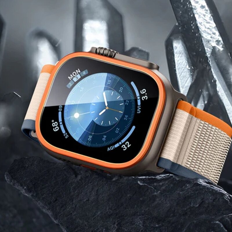 [Pachet 2x] Folie Apple Watch Ultra 2 ESR Armorite, titanium