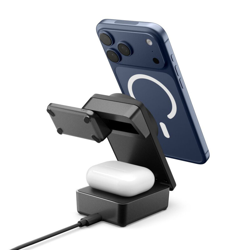 Statie incarcare wireless MagSafe 3in1 Spigen, 25W, EF323MQ