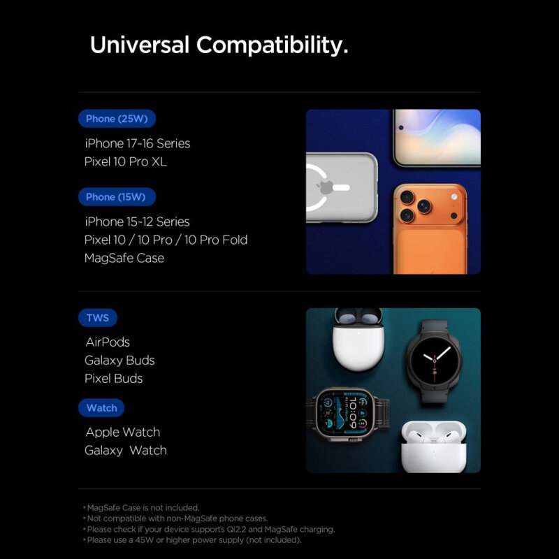 Statie incarcare wireless MagSafe 3in1 Spigen, 25W, EF323MQ