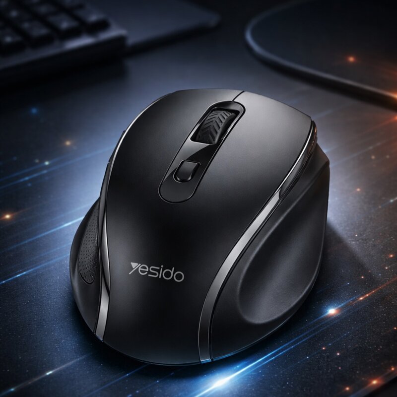 Mouse wireless pentru laptop, PC Yesido KB45, negru