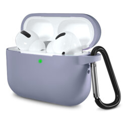 Husa Apple AirPods Pro Techsuit Silicone Case, mov cenusiu