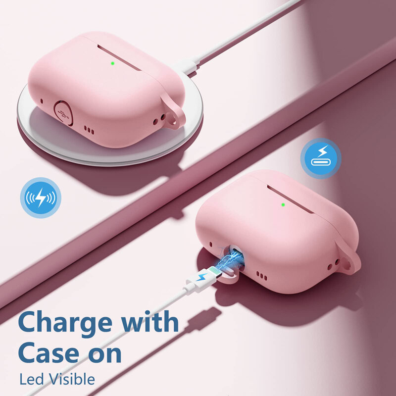 Husa AirPods 4 Techsuit Silicone Case, roz inchis