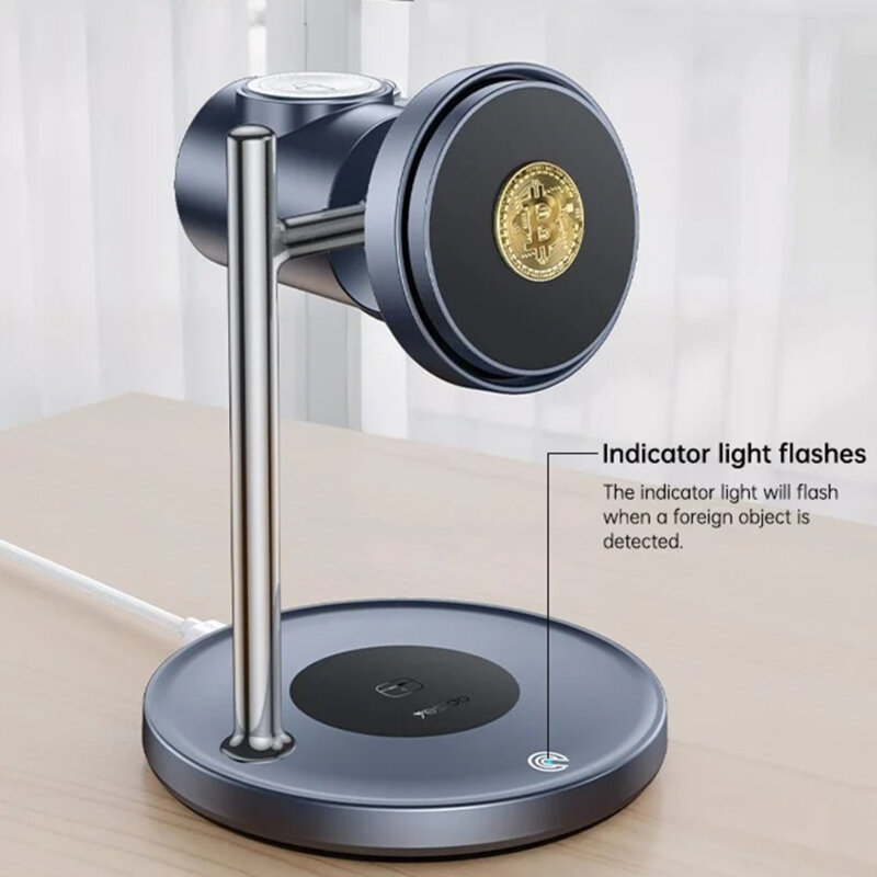 Statie de incarcare wireless Qi2 25W + cablu Type-C Yesido, negru, DS40