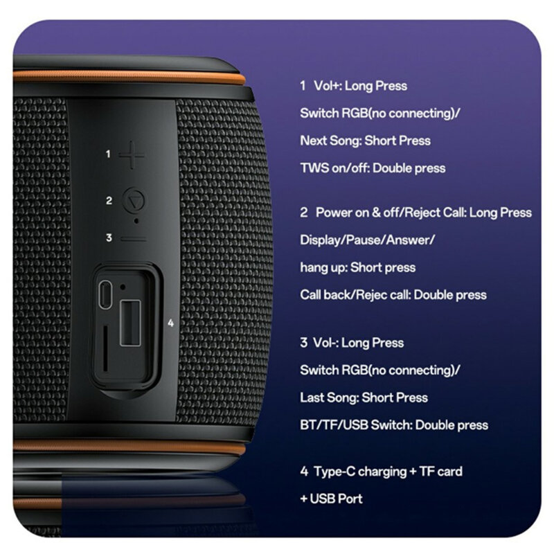 Boxa portabila Bluetooth 5.3 Yesido YSW40, 1200mAh, 8W, negru