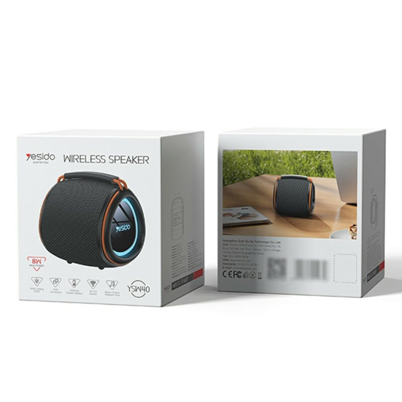 Boxa portabila Bluetooth 5.3 Yesido YSW40, 1200mAh, 8W, negru