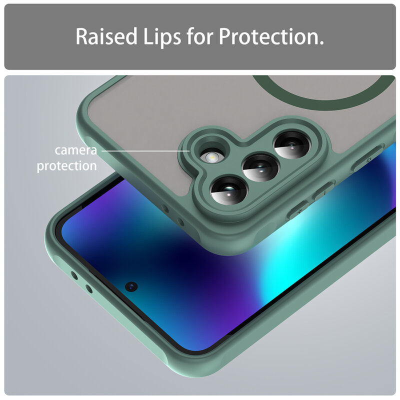 Husa Samsung Galaxy A37 5G Techsuit HaloFrost II MagSafe, verde