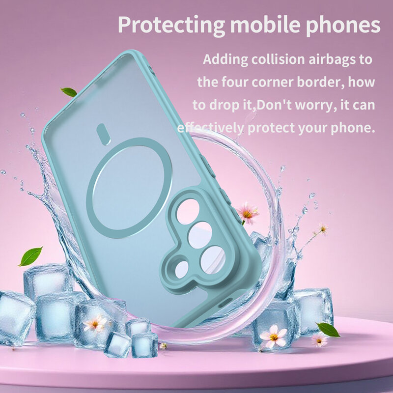 Husa Samsung Galaxy A57 5G Techsuit HaloFrost II MagSafe, verde menta