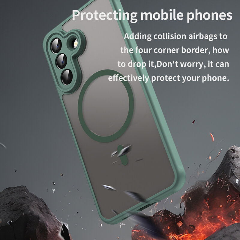 Husa Samsung Galaxy A57 5G Techsuit HaloFrost II MagSafe, verde