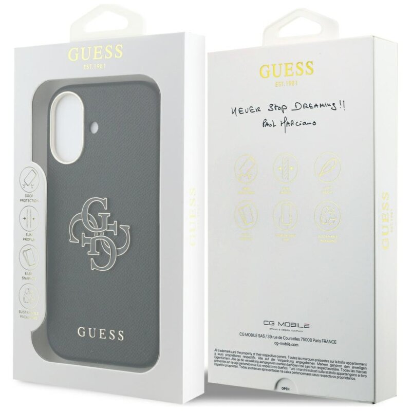 Husa originala Guess iPhone 17 Hardcase Resin Logo, negru, GUHCP17S5PS4RGGK