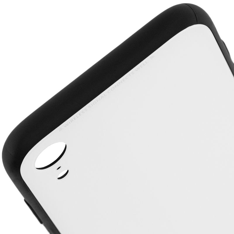 Husa iPhone XR Glass Series - Alb