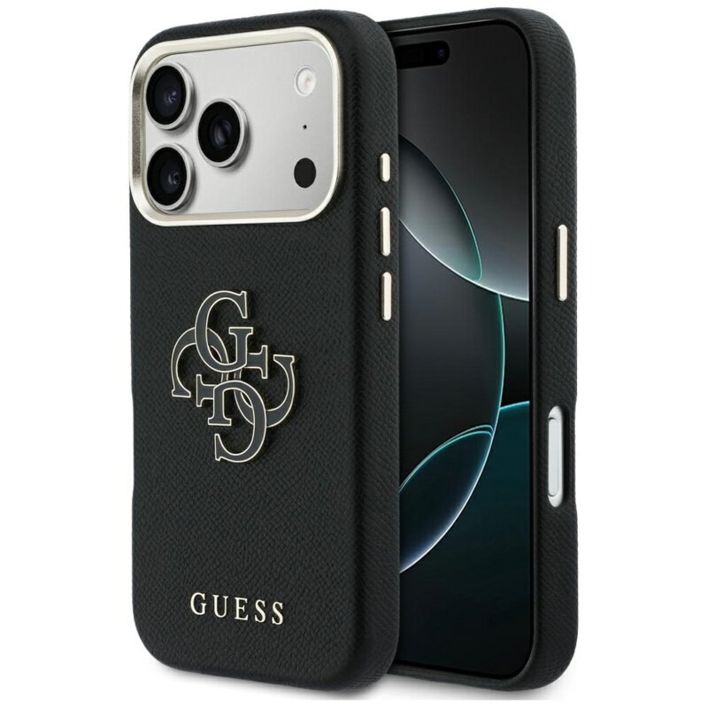 Husa originala Guess iPhone 17 Pro Hardcase Resin Logo, negru, GUHCP17L5PS4RGGK